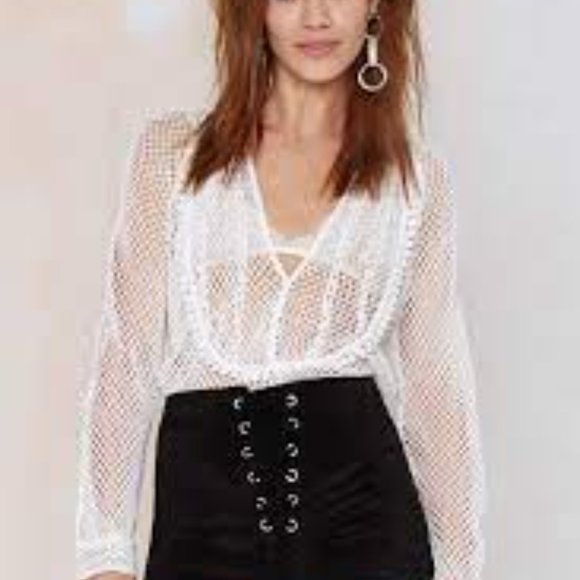 Nasty Gal Pants - After Party Emotional Rescue Lace Up Shorts  NEW